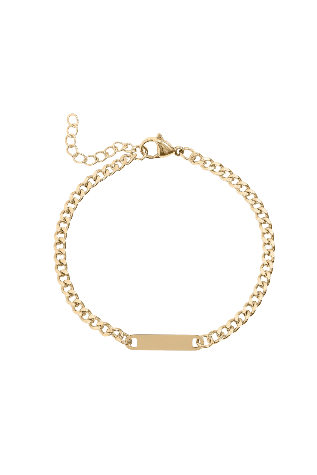 Engraved Curb Chain Bracelet