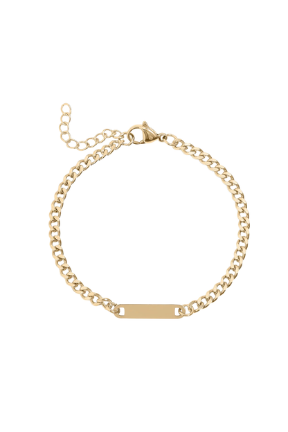 Engraved Curb Chain Bracelet