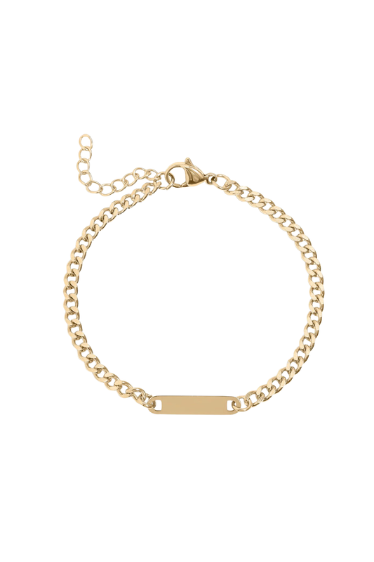 Engraved Curb Chain Bracelet