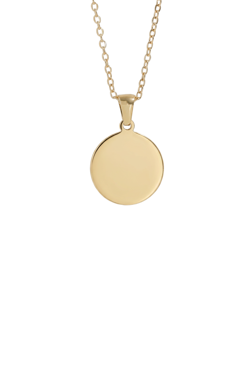 Engraved Circle Pendant Necklace