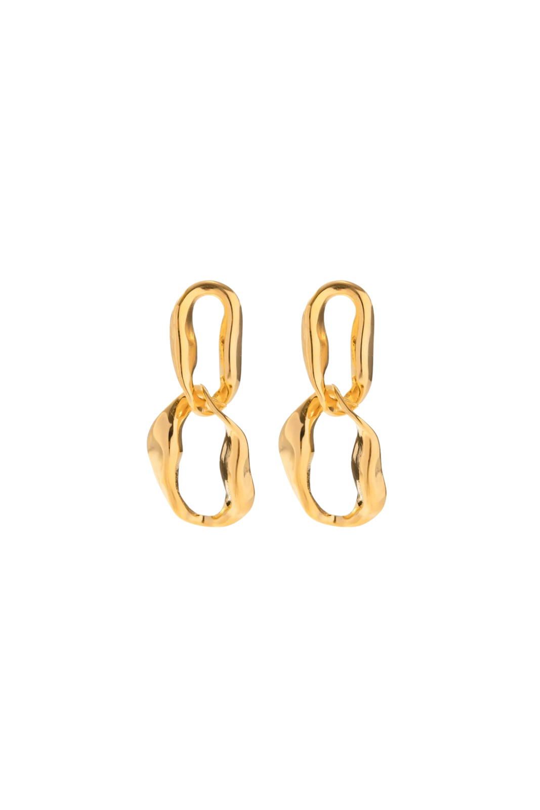 Althea - Gold Double Twisted Chain Stud Earrings