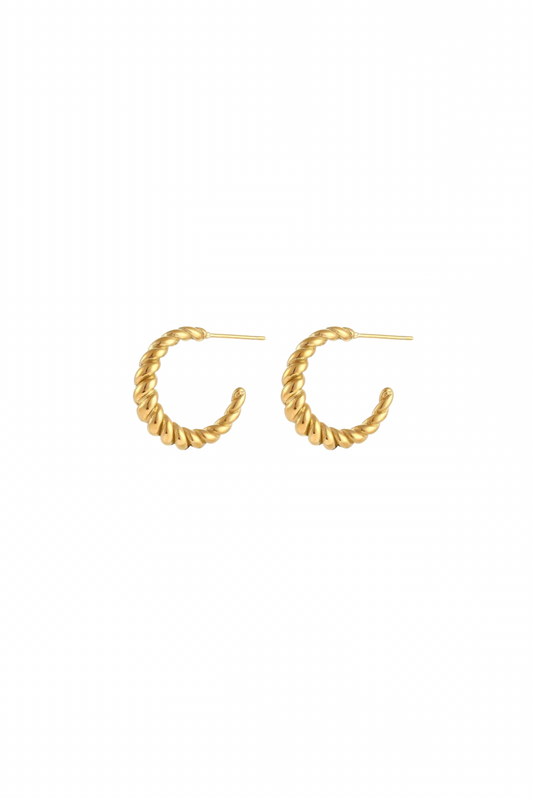 Cora - Gold Croissant Stud Earrings
