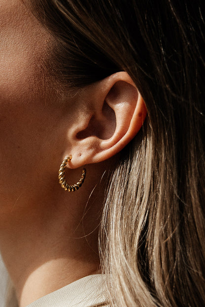 Cora - Gold Croissant Stud Earrings