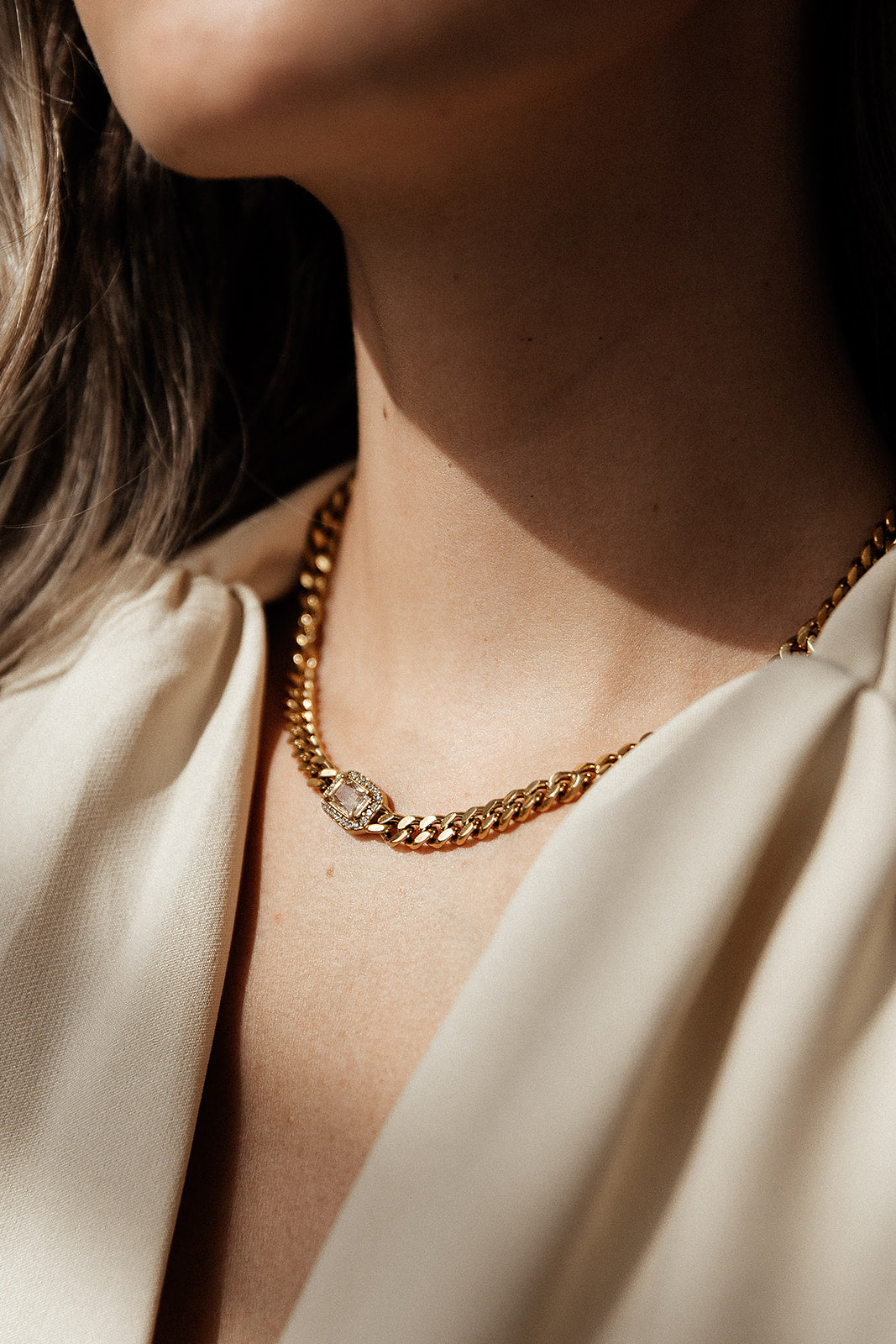 Altair - Gold Cuban Chain Diamond Necklace