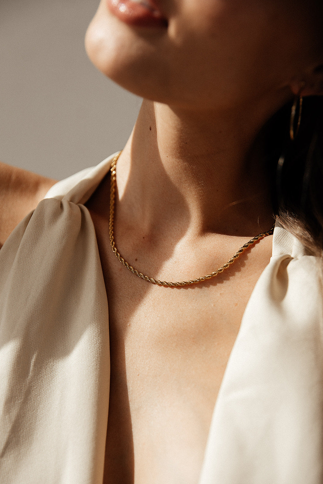 Aura - Gold Thick Rope Chain Necklace