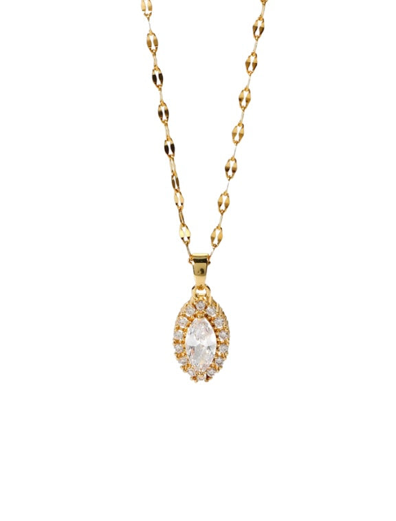 Eleanor - Gold Marquise Diamond Lace Chain Necklace