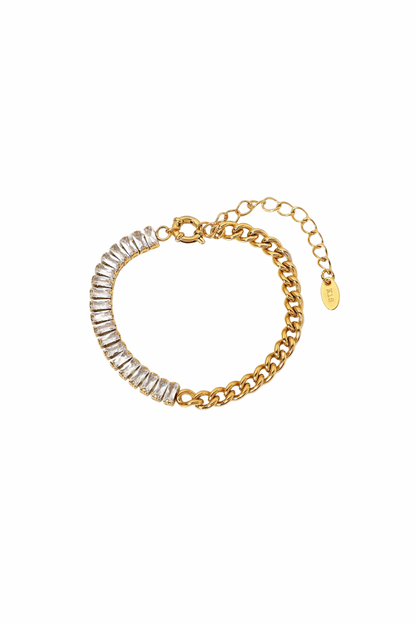 Audrey - Gold Half Baguette Diamond Bracelet